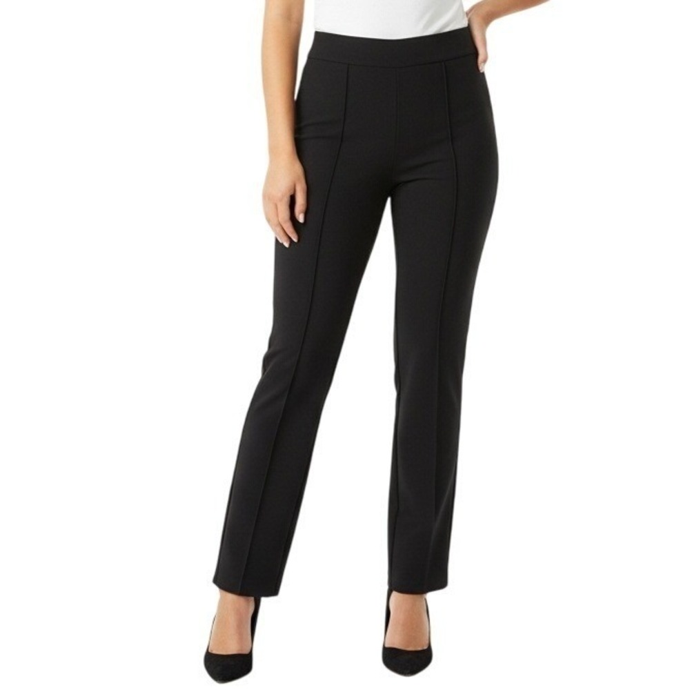 New Open Edit Nordstrom Black High Rise Stretch Dress Pants XS Center Seam Work